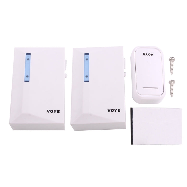 VOYE V015F2 Wireless Smart Music Home Doorbell with Dual Receiver, Remote Control Distance: 120m (Open Air), V015F2 VOYE V015F2 Wireless Smart Music Home Doorbell with Dual Receiver, Remote Control Distance: 120m (Open Air), V015F2